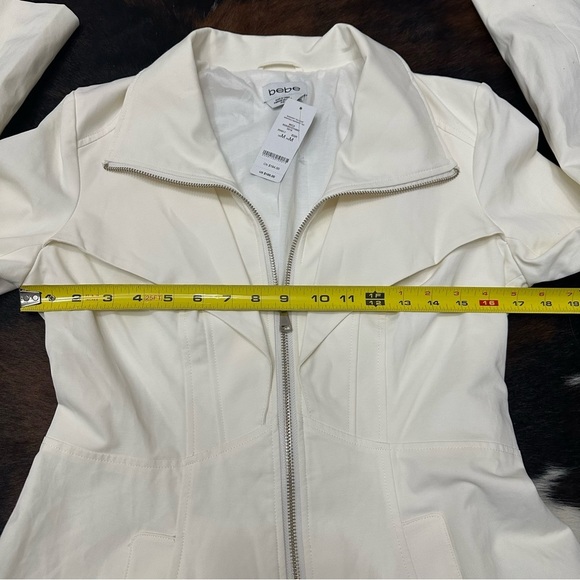 Bebe Margret Canvas Tea SZ Medium Ivory Coquette Fit And Flare Retail $169 NWT - Picture 8 of 11